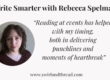 Write Smarter with Rebecca Spelman poster with a headshot & a quote